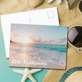 Mele Kalikimaka Tropical Island Foto Weihnachten Postkarte