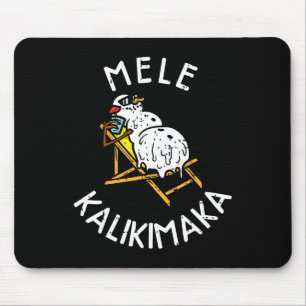 Mele Kalikimaka Tropical Snowman Hawaiian Merry Ch Mousepad