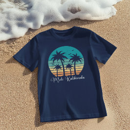 Mele Kalikimaka Tropical Sunset Christmas T-Shirt