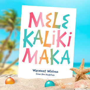 Mele Kalikimaka Tropical Typografy Christmas Feiertagskarte