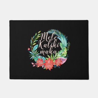 Mele Kalikimaka Tropical Wreath Hawaiian Christmas Fußmatte