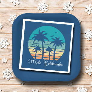 Mele Kalikimaka Tropicaler Sonnenuntergangs-Weihna Serviette