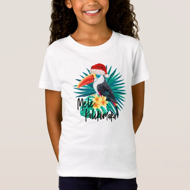 Mele Kalikimaka tropische Dschungel-Vögel T-Shirt (Vorderseite)