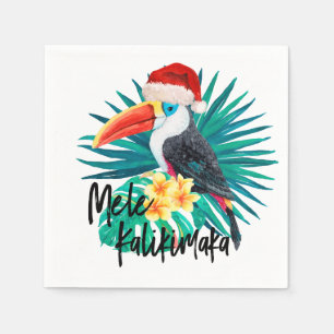 Mele Kalikimaka Tropische Jungle-Vögel Serviette