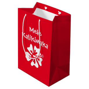 Mele kalikimaka tropische Weihnachtsgeburten Blume Mittlere Geschenktüte