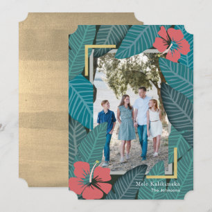 Mele Kalikimaka Tropischer Dschungel Foto Ferienka Einladung