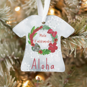 Mele Kalikimaka Tropischer Wreath Ornament