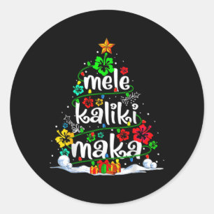 Mele Kalikimaka Tropisches Weihnachten Hawaiianisc Runder Aufkleber