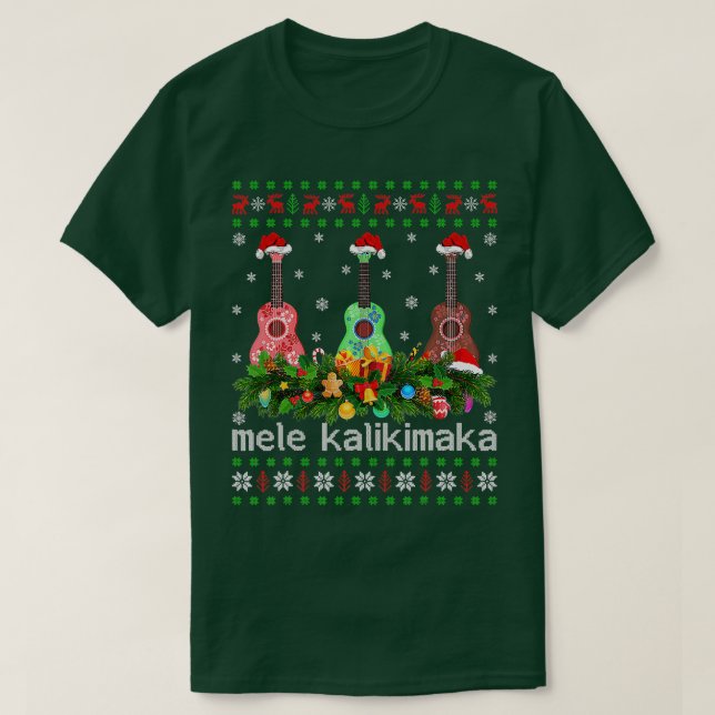 Mele Kalikimaka Ukulele Guitar Gift Ugly Ukulele C T-Shirt (Design vorne)