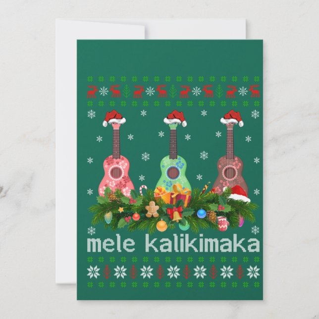 Mele Kalikimaka Ukulele Guitar Gift Ugly Ukulele Einladung (Vorderseite)