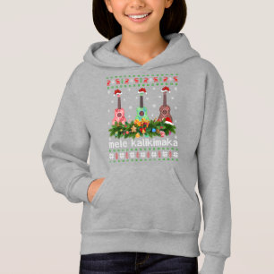 Mele Kalikimaka Ukulele Guitar Gift Ugly Ukulele Hoodie