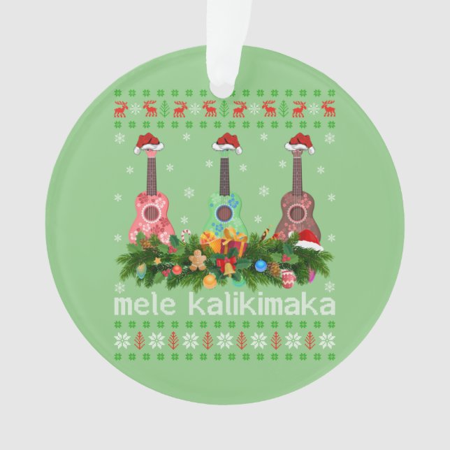 Mele Kalikimaka Ukulele Guitar Gift Ugly Ukulele Ornament (Vorderseite)