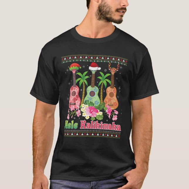 Mele Kalikimaka Ukulele Guitar Mery Christmas Swea T-Shirt (Vorderseite)