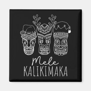 Mele Kalikimaka Weihnachten Hawaiian Santa Tiki Ma Magnet