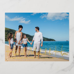 Mele Kalikimaka   Weihnachts-Familienfoto-Postkart Folien Feiertagspostkarte