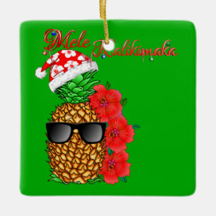 Mele Kalikimaka Weihnachtsananas Keramikornament
