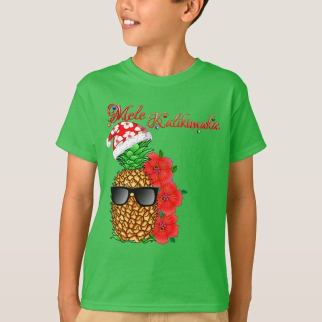 Mele Kalikimaka Weihnachtsananas T-Shirt (Vorderseite)