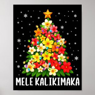 Mele Kalikimaka Weihnachtsbaum Hawaiianische Flora Poster