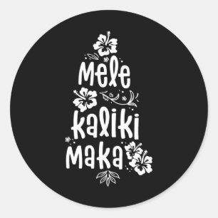 Mele Kalikimaka Weihnachtsfeiertag Hawaiian Xmas V Runder Aufkleber
