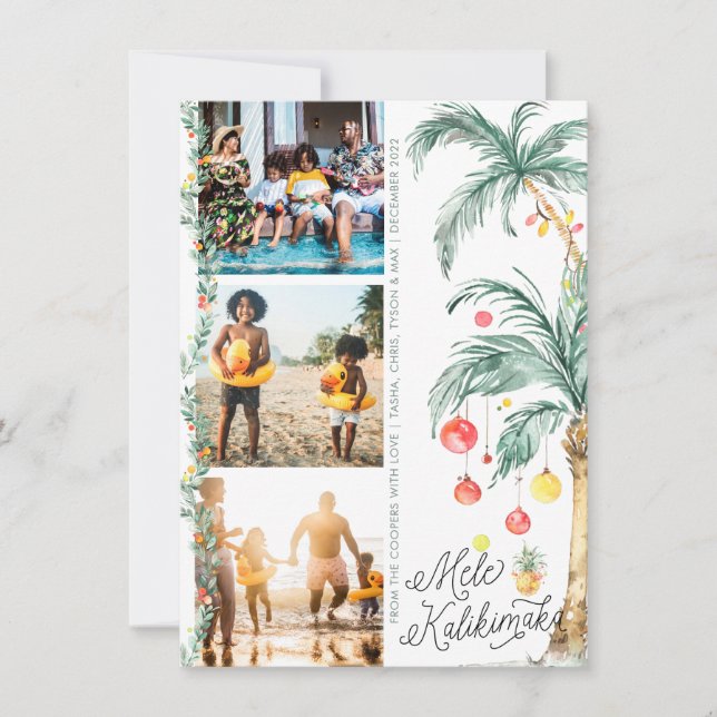 Mele Kalikimaka | Weihnachtsfoto-Collage Card (Vorderseite)
