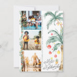 Mele Kalikimaka | Weihnachtsfoto-Collage Card<br><div class="desc">Wünschen Sie Ihren Lieben frohe Weihnachten mit unseren Mele Kalikimaka Karten. Einfache Aquarellpalmen in festlichen Lichtern. Drei Foto Collage auf der Vorderseite mit vollem gerahmten Foto auf der Rückseite und Ihre benutzerdefinierte Nachricht. Fügen Sie diesem Design Ihre benutzerdefinierte Formulierung hinzu, indem Sie die Felder "Diese Designvorlage bearbeiten" auf der rechten...</div>