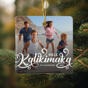 Mele Kalikimaka Weihnachtsfoto Keramikornament