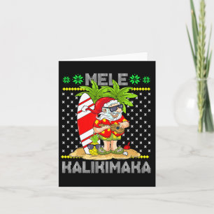 Mele Kalikimaka Weihnachtsmann Surfer Gitarre Hawa Karte