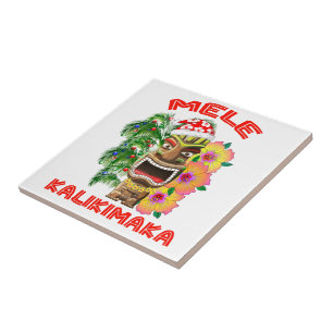 Mele Kalikimaka Weihnachtsmann Tiki Fliese