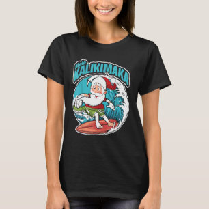 Mele Kalikimaka Xmas Surfing Santa Claus Hawaiian T-Shirt