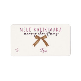 Mele Kalikimaka, Zucker-Pflaumengiftlabel Adressaufkleber
