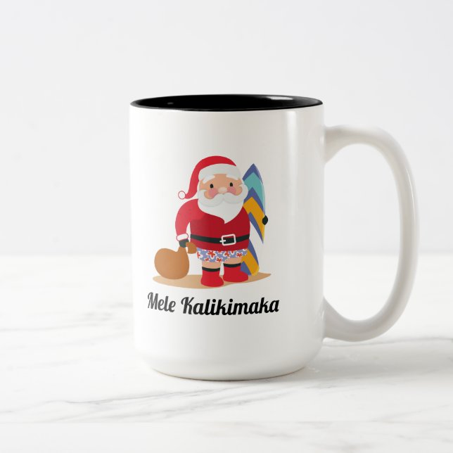 Mele Kalikimaka Zweifarbige Tasse (Rechts)