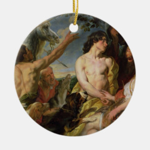 Meleager und Atalanta (Öl auf Leinwand) Keramik Ornament