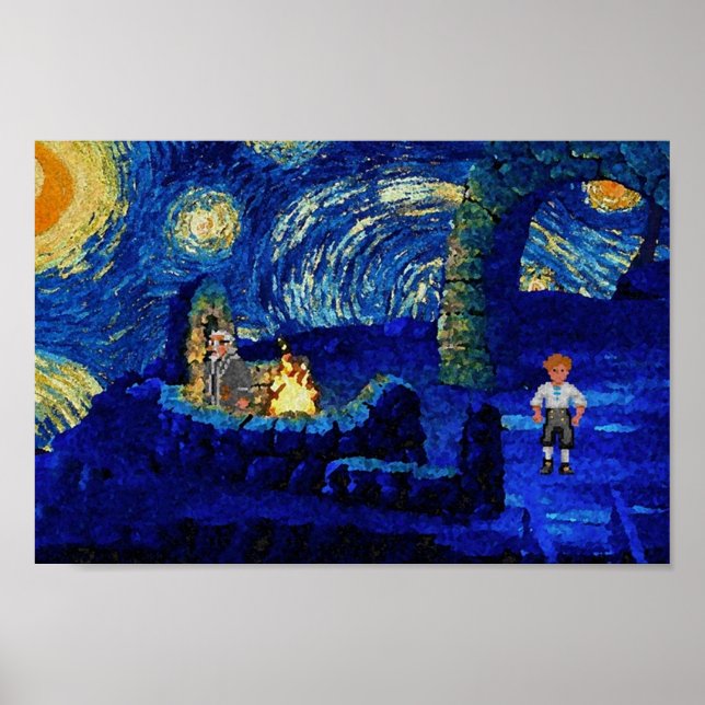 Melee Starry Night TSjirts Gadgets Gesichtsmasken Poster (Vorne)