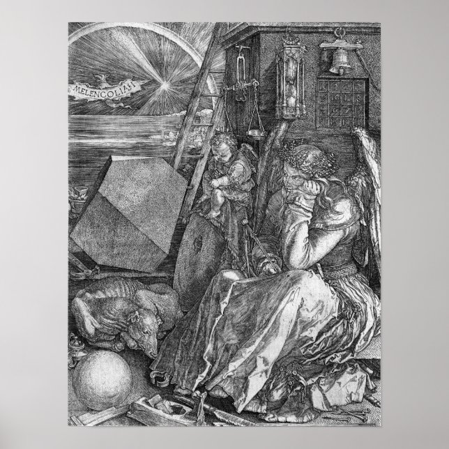 Melencolia Print by Albrecht Durer Poster (Vorne)