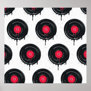Melierte Vinyl-Platten, künstlerisches Muster. Poster