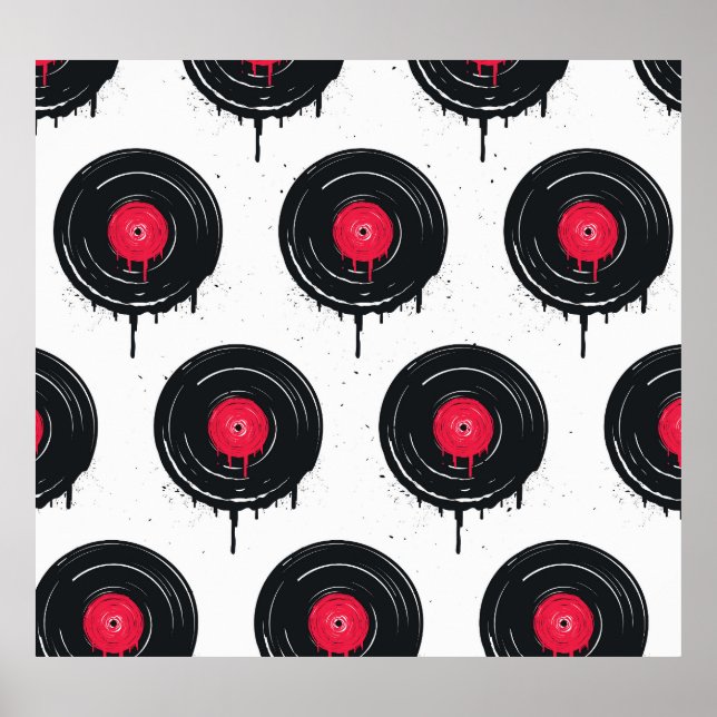Melierte Vinyl-Platten, künstlerisches Muster. Poster (Vorne)