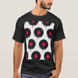 Melierte Vinyl-Platten, künstlerisches Muster. T-Shirt