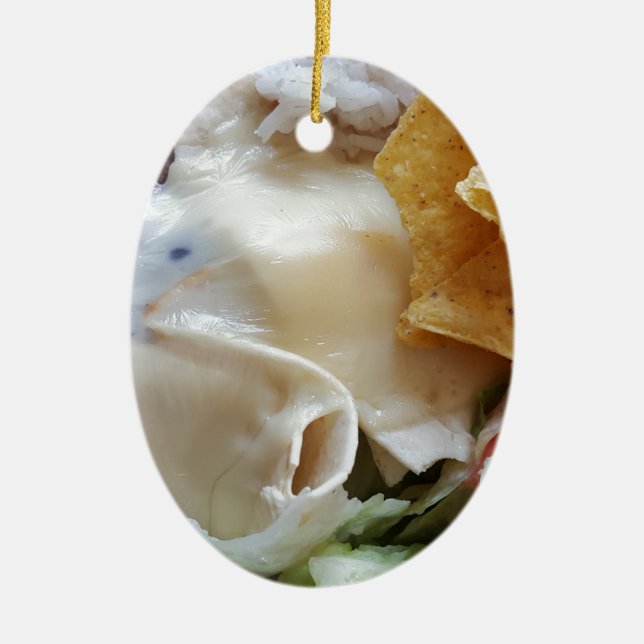 Melierter Käse Nacho Funny Food Keramik Ornament (Vorne)