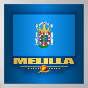 Melilla-Flagge Poster