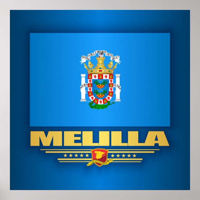 Melilla-Flagge Poster (Vorne)