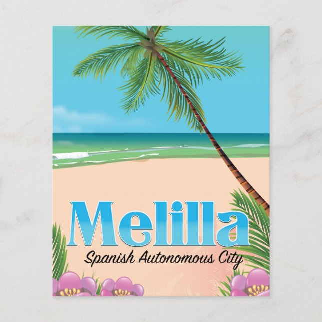 Melilla Spanish Autonome City Travel Poster. (Vorderseite)