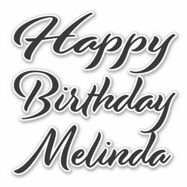 Melinda Name Vorname black Sticker Geburtstag (Vorderseite)