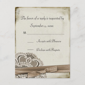 Melinda Vintag Lace Response Card RSVP Karte