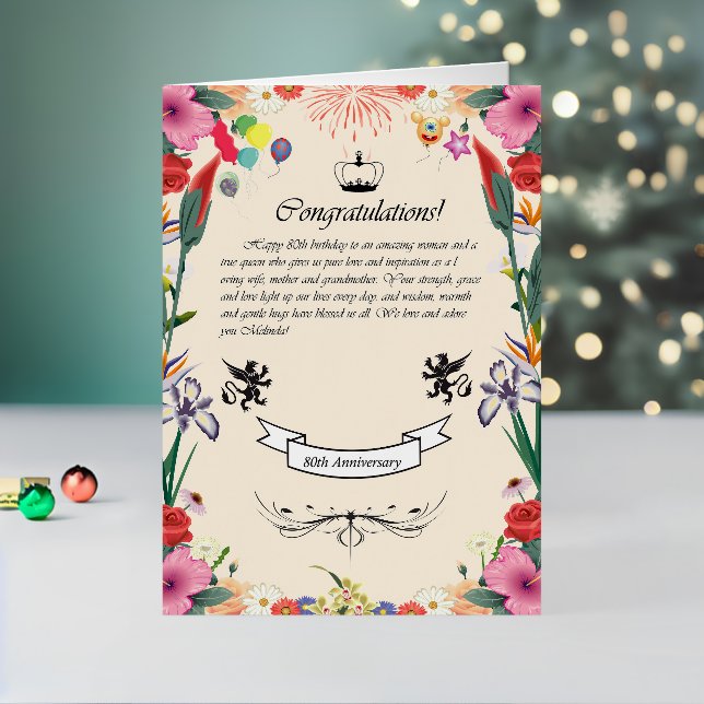 Melindas 80. Geburtstagskarte (Feiertag In Situ 2)