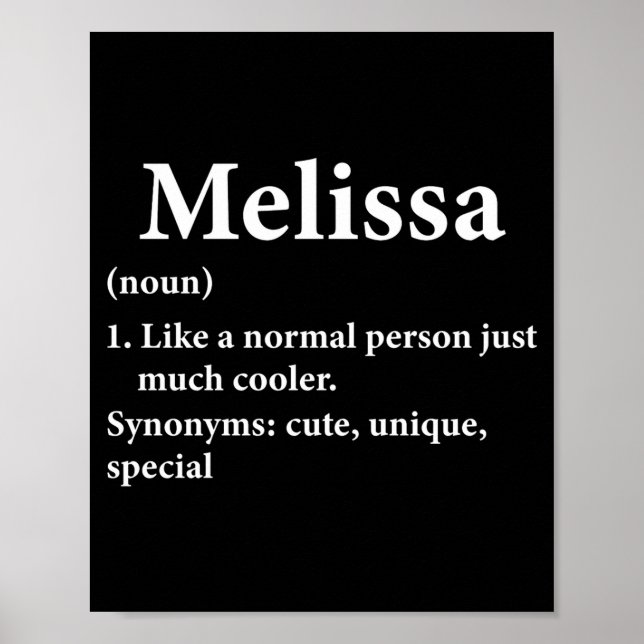 Melissa Name Definition  Poster (Vorne)