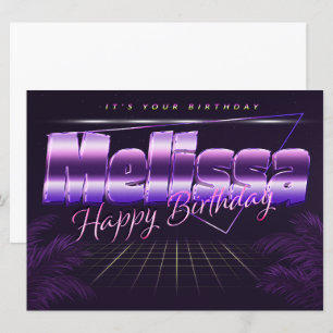 Melissa Name Vorname lila retro Karte Geburtstag