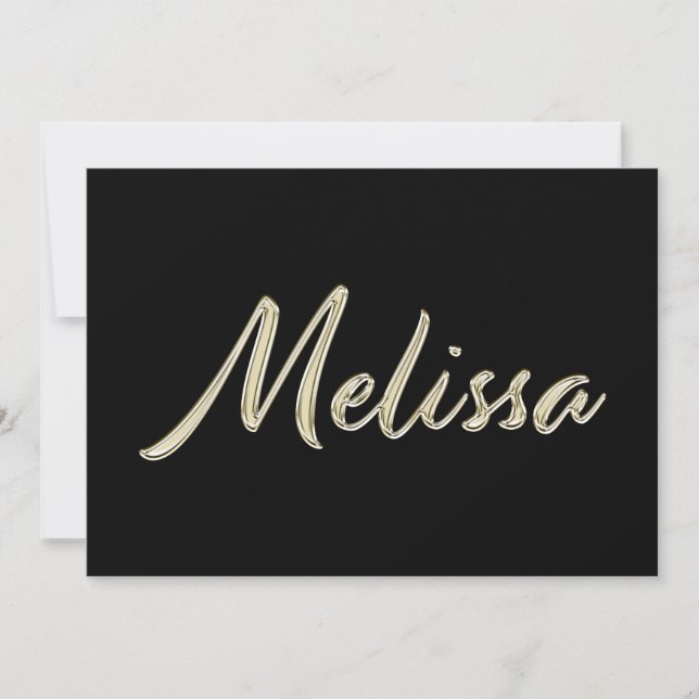 Melissa white gold Handwriting Karte (Vorderseite)