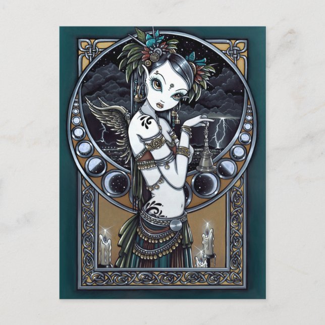 "Melita" Goth Tribal Fusion Dancer Angel Postcard Postkarte (Vorderseite)