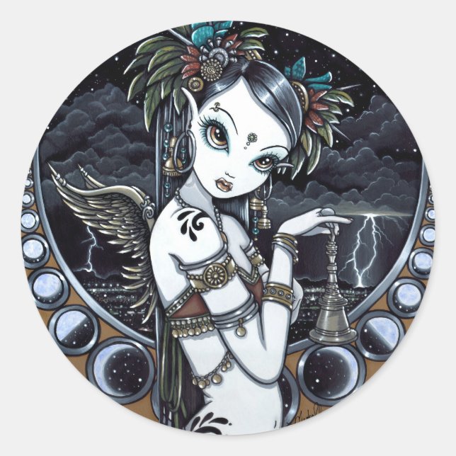 "Melita" Gothic Tribal Fusion Dancer Art Stickers (Vorderseite)