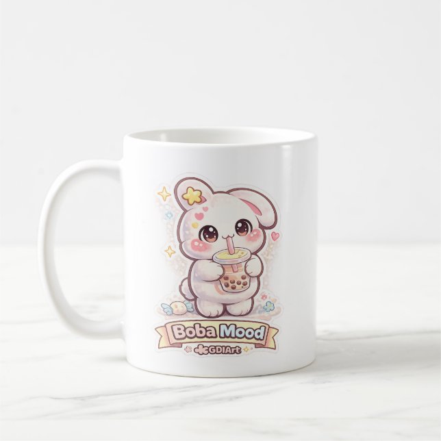 Mello das Mochi-Kaninchen - Boba-Stimmung  Kaffeetasse (Links)